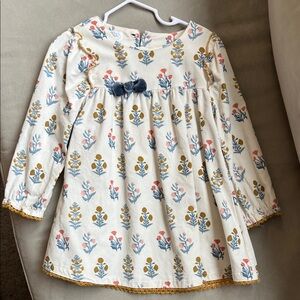 Toddler Girl’sFloral Long Sleeve Dress with Bow - worn once - size 2T/24 months